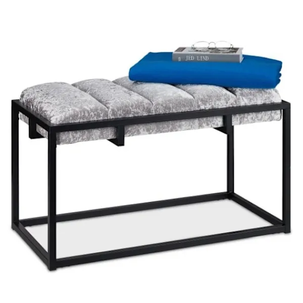 B2X Balkongmöbler>Elegant bänk med sammetsklädsel