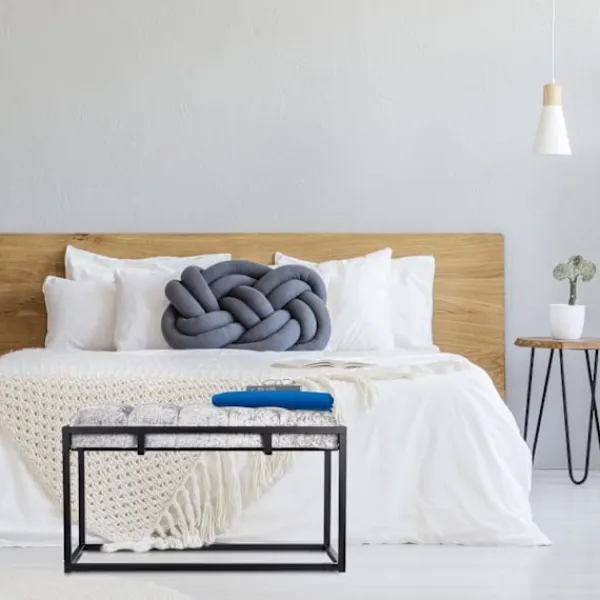 B2X Balkongmöbler>Elegant bänk med sammetsklädsel