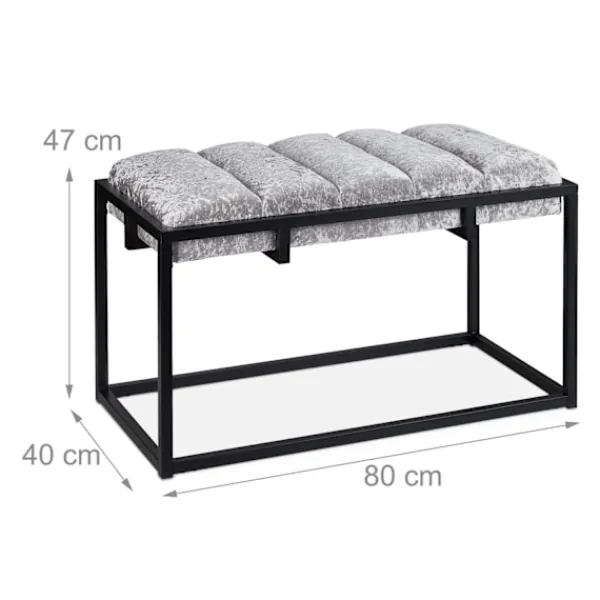 B2X Balkongmöbler>Elegant bänk med sammetsklädsel