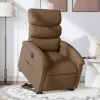 vidaXL Fåtöljer>Elektrisk reclinerfåtölj med uppresningshjälp brun tyg