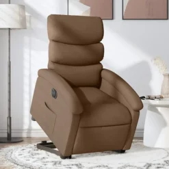 vidaXL Fåtöljer>Elektrisk reclinerfåtölj med uppresningshjälp brun tyg