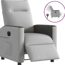 vidaXL Fåtöljer>Elektrisk reclinerfåtölj molngrå tyg