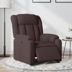 vidaXL Fåtöljer>Elektrisk reclinerfåtölj mörkbrun tyg