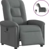 vidaXL Fåtöljer>Elektrisk reclinerfåtölj mörkgrå tyg