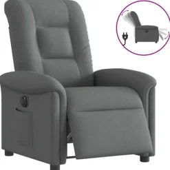 vidaXL Fåtöljer>Elektrisk reclinerfåtölj mörkgrå tyg