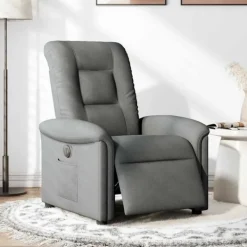 vidaXL Fåtöljer>Elektrisk reclinerfåtölj mörkgrå tyg