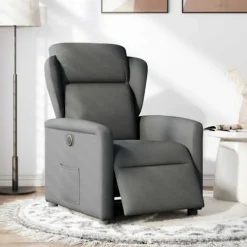 vidaXL Fåtöljer>Elektrisk reclinerfåtölj mörkgrå tyg