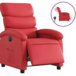 vidaXL Fåtöljer>Elektrisk reclinerfåtölj röd konstläder