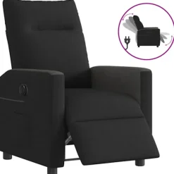 vidaXL Fåtöljer>Elektrisk reclinerfåtölj svart tyg