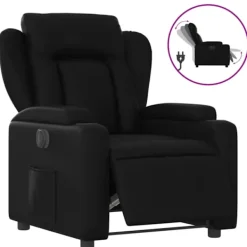 vidaXL Fåtöljer>Elektrisk reclinerfåtölj svart konstläder