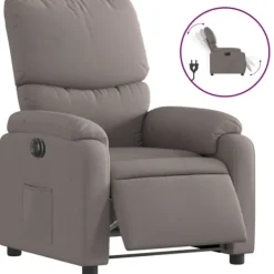 vidaXL Fåtöljer>Elektrisk reclinerfåtölj taupe tyg