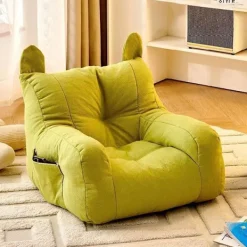 Sittsäckar>Enkel Soffa Barn Liten Soffstol Baby Läshörna Barn-FF- Grön