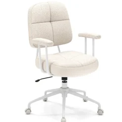 Northix Kontorsmöbler>Ergonomisk kontorsstol med armstöd & hjul, beige