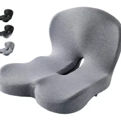 Stolar>Ergonomisk Sittdyna i Memory Foam – L-formad Stolskudde med Svankstöd & Svanskotskydd, För Kontor & Hem