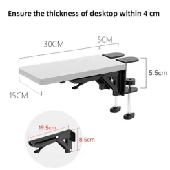 Kontorsmöbler>Ergonomisk skrivbordsförlängare, 30x15 cm, stansfri (vit)