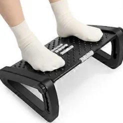Kontorsmöbler>Ergonomiskt Fotstöd Kontorspall Under Skrivbord Justerbar Höjd Lutningsvinkel med Massagerulle