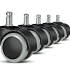 Kontorsmöbler>Ersättningshjul för kontorsstolar på hårda golv - 5-pack - 11 mm / 22 mm - För gamingstolar, snurrstolar, Pr