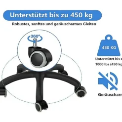 Kontorsmöbler>Ersättningshjul för kontorsstolar på hårda golv - 5-pack - 11 mm / 22 mm - För gamingstolar, snurrstolar, Pr{HH}