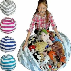 Sittsäckar>Extra stor leksaksdjursförvaring bönpåse barn bönöverdrag mjuk sits hem Blue