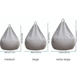 Sittsäckar>Extra Stor Sittpuff Stolar Soffa Överdrag Lazy Lounger För Vuxna Barn Inomhus Gul 100 * 120cm