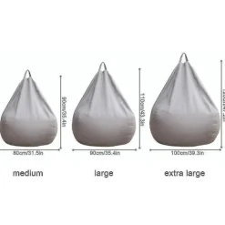 Sittsäckar>Extra stor sittsäck sofföverdrag inomhus lata loungestolar för vuxna barn Hotsale! Grå 100 * 120cm[CO]