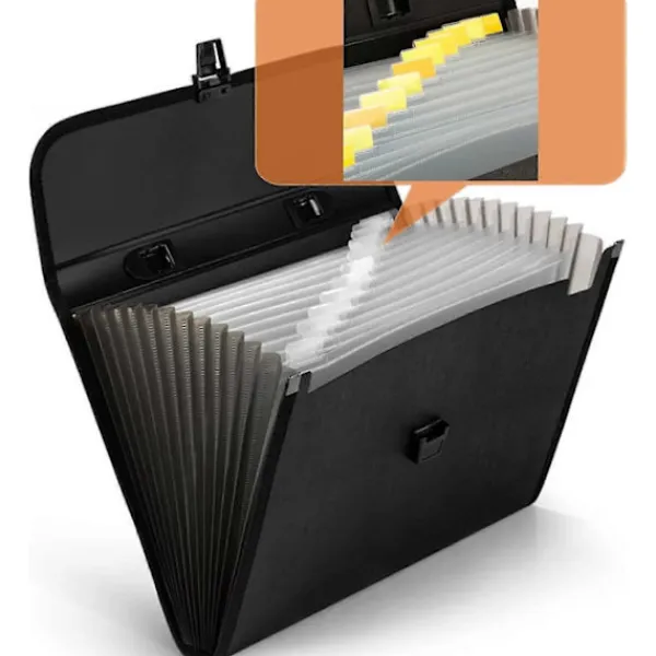 Kontorsmöbler>12-facks A4-filsorterare, Organizer med lock, expanderbar filsorterare, laminerad ficka för kontor, skola eller hem.