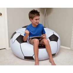 BESTWAY Sittsäckar>Fauteuil gonflable Beanles fotbollsstol - Svartvitt