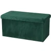URBAN LIVING Kistor & Koffertar>Fällbar förvaringsbänk i sammet "Kube" - Grön - L 76 x P 37,5 x H 37,5 c