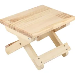 Pallar>Fällbar liten fyrkantig bänk i massivt trä, lantlig stil, ergonomisk design, fint utförande