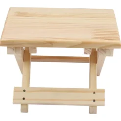 Pallar>Fällbar liten fyrkantig bänk i massivt trä, lantlig stil, ergonomisk design, fint utförande