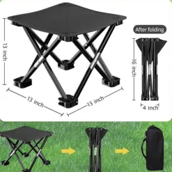 Pallar>Fällbar pall hopfällbar pall hopfällbar pall campingpall, fällbar pall med stabila fötter och bärväska, fällbar pall för picknickfiske