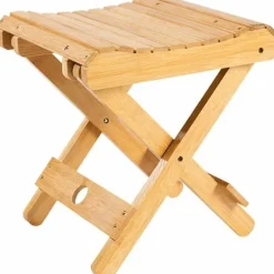 Pallar>Fällbar pall i massivt trä - Portabel pall för hemmet, gaming, fiske, fungerar i sovrum, trädgård, trä, 29x28x26 cm