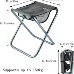 NeunWolken Pallar>Fällbar pall, Mini utomhus camping fällbara stolar, hopfällbar campingpall för camping, fiske, picknick