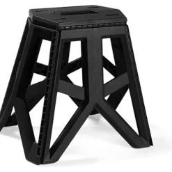 Pallar>Fällbar pall pall camping fiske hem kök, fällbar pall (svart L)