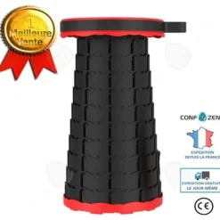 TECH DISCOUNT Pallar>Fällbar stol - CONFO® - Camping - Bärbar - Teleskopisk - Svart