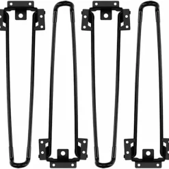 Soffbord>Fällbara bordsben 4-pack Hårnålsformade fällbara bordsben 42 cm höjd Svart Högbelastning Lätt att installera Fällbart soffbord Ben