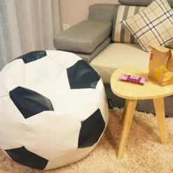 FMYSJ Sittsäckar>Fotboll Oxfordduk Barn Beanbag Cover För Barn Plyschdjursförvaring 3 Färger Att Välja - Vit 80cm (FMY)
