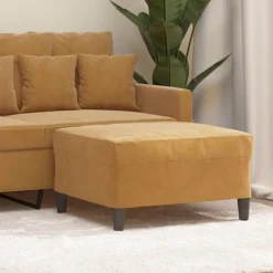 vidaXL Pallar>Fotpall brun 70x55x41 cm sammet