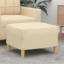 vidaXL Pallar>Fotpall gräddvit 60x50x41 cm tyg