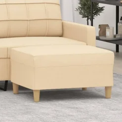 vidaXL Pallar>Fotpall gräddvit 70x55x41 cm tyg