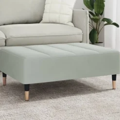 vidaXL Pallar>Fotpall Ljusgrå 77x55x31 cm sammet