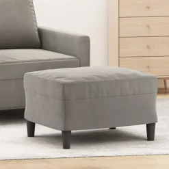 vidaXL Pallar>Fotpall ljusgrå 60x50x41 cm sammet