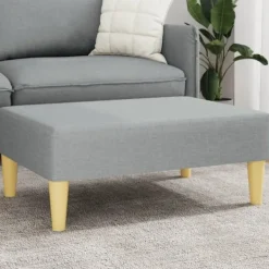 vidaXL Pallar>Fotpall Ljusgrå 77x55x31 cm tyg