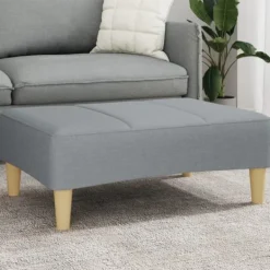 vidaXL Pallar>Fotpall Ljusgrå 77x55x31 cm tyg