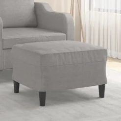 vidaXL Pallar>Fotpall Ljusgrå 60x50x41 cm tyg