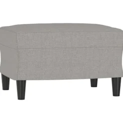 vidaXL Pallar>Fotpall Ljusgrå 60x50x41 cm tyg