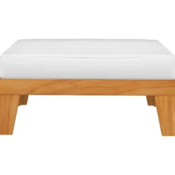 vidaXL Pallar>Fotpall med gräddvit dyna massivt akaciaträ