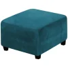 OCEAN Sittpuffar>Fotpallskydd Elastisk Sammet Fotpallskydd Djup Havsblå Rund