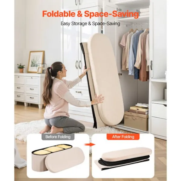 DUOKU Pallar>Förvaringsbänk - - Fällbar Oval - Plysch Teddy Förvaringslåda - - 299,37 kg