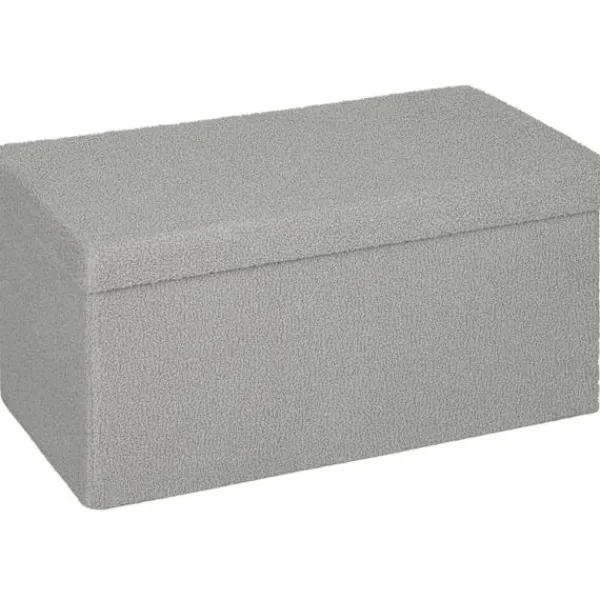 Northio Kistor & Koffertar>Förvaringsfotpall, Klädd Bänk med Lock, Ljusgrå
